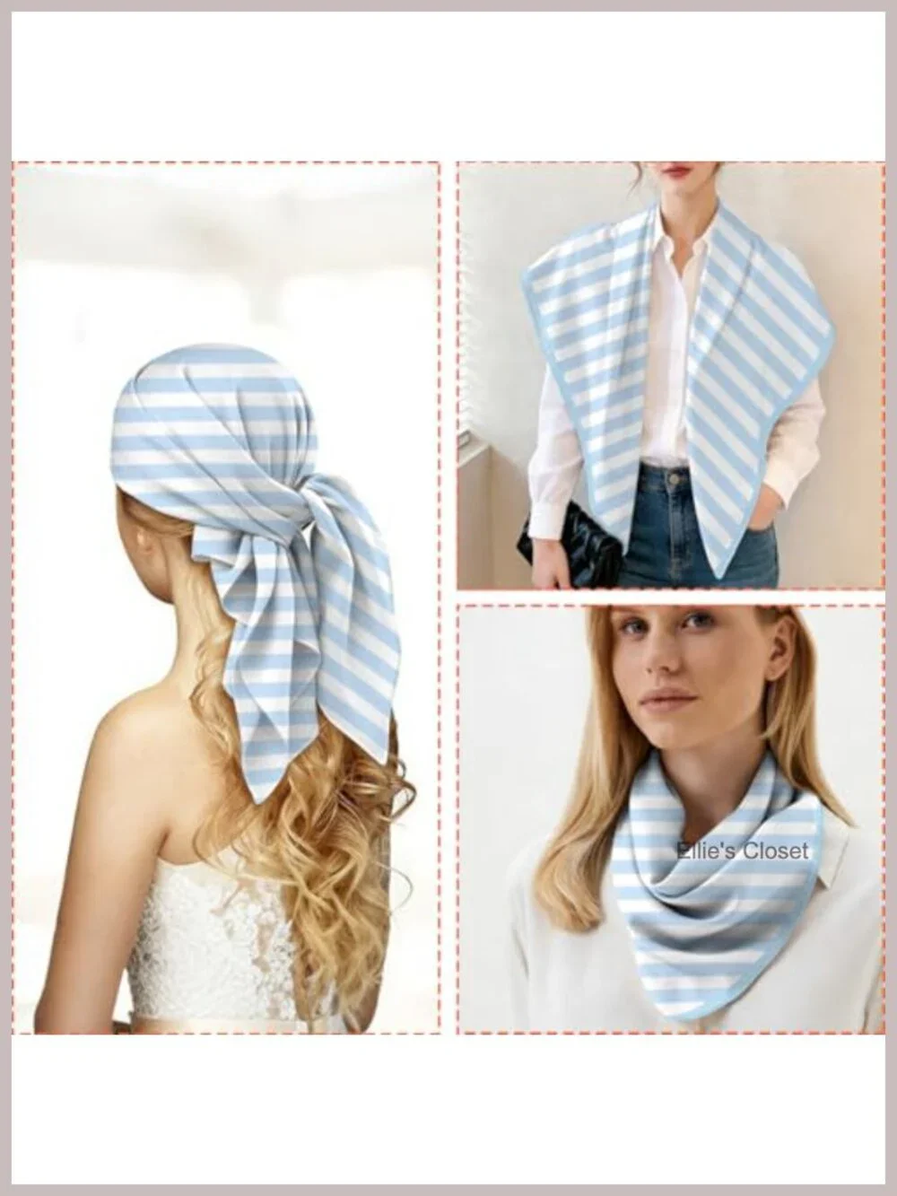 Silk Feeling Square Satin Headscarf Hair Wrap Bandana Trendy Aesthetic